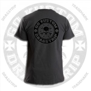 Dragstrip Clothing Go Kustom Charcoal Back print T`shirt